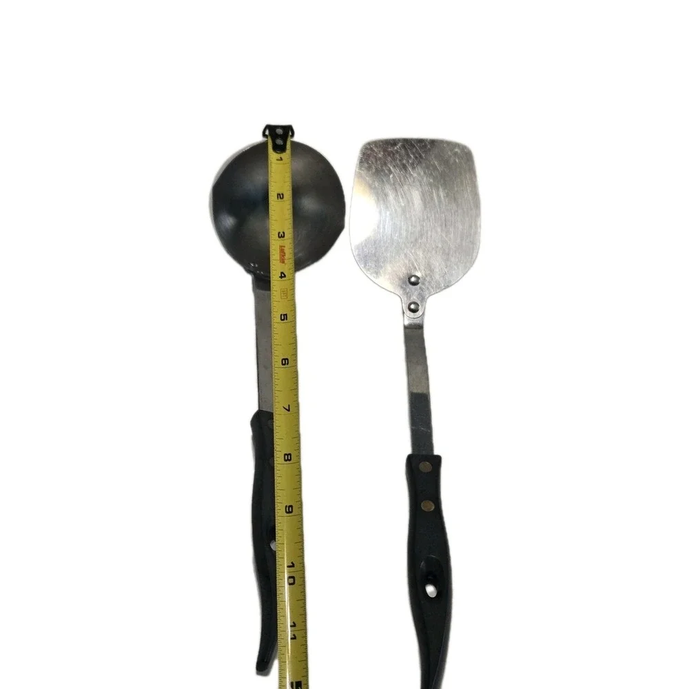 Vintage Stanley‎ Stainless Spatula Spoon Ladle Black Handle Kitchen Utensil Set
